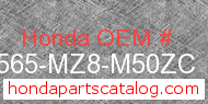 Honda 87565-MZ8-M50ZC genuine part number image