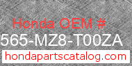 Honda 87565-MZ8-T00ZA genuine part number image