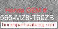 Honda 87565-MZ8-T60ZB genuine part number image