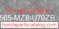 Honda 87565-MZ8-U70ZB genuine part number image
