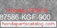 Honda 87586-KGF-900 genuine part number image