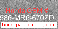 Honda 87586-MR6-670ZD genuine part number image