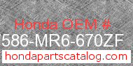 Honda 87586-MR6-670ZF genuine part number image