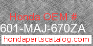 Honda 87601-MAJ-670ZA genuine part number image