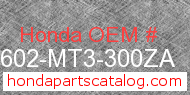Honda 87602-MT3-300ZA genuine part number image