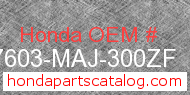 Honda 87603-MAJ-300ZF genuine part number image
