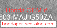 Honda 87603-MAJ-G50ZA genuine part number image