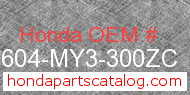Honda 87604-MY3-300ZC genuine part number image