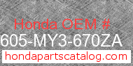 Honda 87605-MY3-670ZA genuine part number image