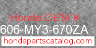 Honda 87606-MY3-670ZA genuine part number image