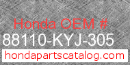 Honda 88110-KYJ-305 genuine part number image