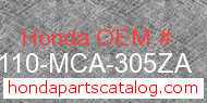 Honda 88110-MCA-305ZA genuine part number image