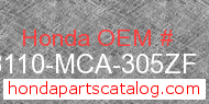 Honda 88110-MCA-305ZF genuine part number image
