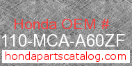 Honda 88110-MCA-A60ZF genuine part number image