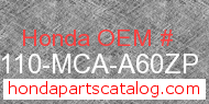 Honda 88110-MCA-A60ZP genuine part number image
