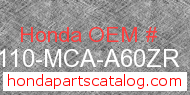 Honda 88110-MCA-A60ZR genuine part number image