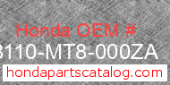 Honda 88110-MT8-000ZA genuine part number image