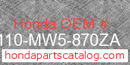 Honda 88110-MW5-870ZA genuine part number image