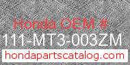 Honda 88111-MT3-003ZM genuine part number image