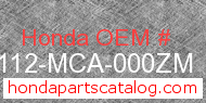 Honda 88112-MCA-000ZM genuine part number image