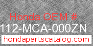 Honda 88112-MCA-000ZN genuine part number image