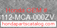 Honda 88112-MCA-000ZV genuine part number image