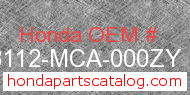 Honda 88112-MCA-000ZY genuine part number image