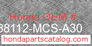 Honda 88112-MCS-A30 genuine part number image