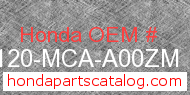Honda 88120-MCA-A00ZM genuine part number image