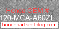 Honda 88120-MCA-A60ZL genuine part number image
