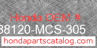 Honda 88120-MCS-305 genuine part number image
