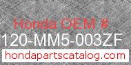Honda 88120-MM5-003ZF genuine part number image