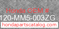 Honda 88120-MM5-003ZG genuine part number image