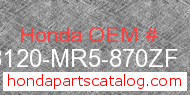 Honda 88120-MR5-870ZF genuine part number image