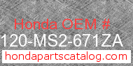 Honda 88120-MS2-671ZA genuine part number image