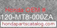 Honda 88120-MT8-000ZA genuine part number image