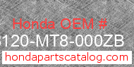 Honda 88120-MT8-000ZB genuine part number image