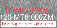 Honda 88120-MT8-000ZM genuine part number image