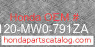 Honda 88120-MW0-791ZA genuine part number image