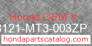 Honda 88121-MT3-003ZP genuine part number image