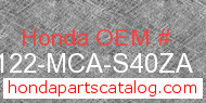 Honda 88122-MCA-S40ZA genuine part number image
