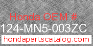 Honda 88124-MN5-003ZC genuine part number image