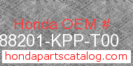 Honda 88201-KPP-T00 genuine part number image