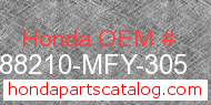 Honda 88210-MFY-305 genuine part number image