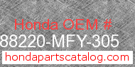 Honda 88220-MFY-305 genuine part number image
