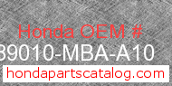 Honda 89010-MBA-A10 genuine part number image
