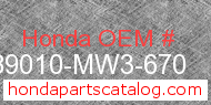 Honda 89010-MW3-670 genuine part number image