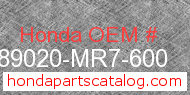 Honda 89020-MR7-600 genuine part number image