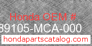 Honda 89105-MCA-000 genuine part number image
