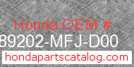 Honda 89202-MFJ-D00 genuine part number image